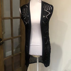 Pink Rose black cardigan